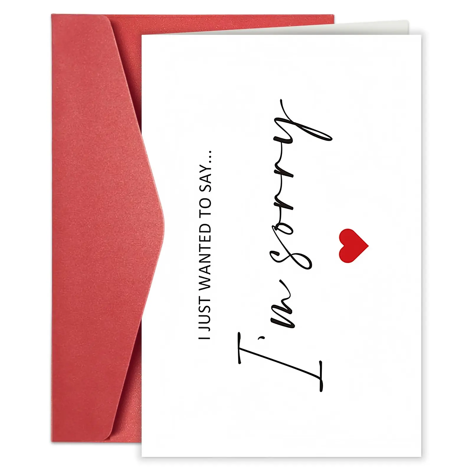 1pc Apology Card Design for Him Her, Heartfelt Message I’m Sorry Card for Friends Family, I Just Want To Say I’m Sorry