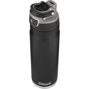 Coleman Freeflow Autoseal Stainless Steal Water Bottle 24Oz Black The Coleman Company Inc