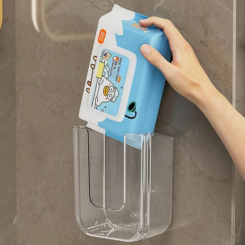 Wall-mounted large-opening wet wipe dispenser, Bathroom accessories organizer, Bathroom Supplies, with strong capacity, convenient for use in bathrooms or toilets, can be installed horizontally or vertically