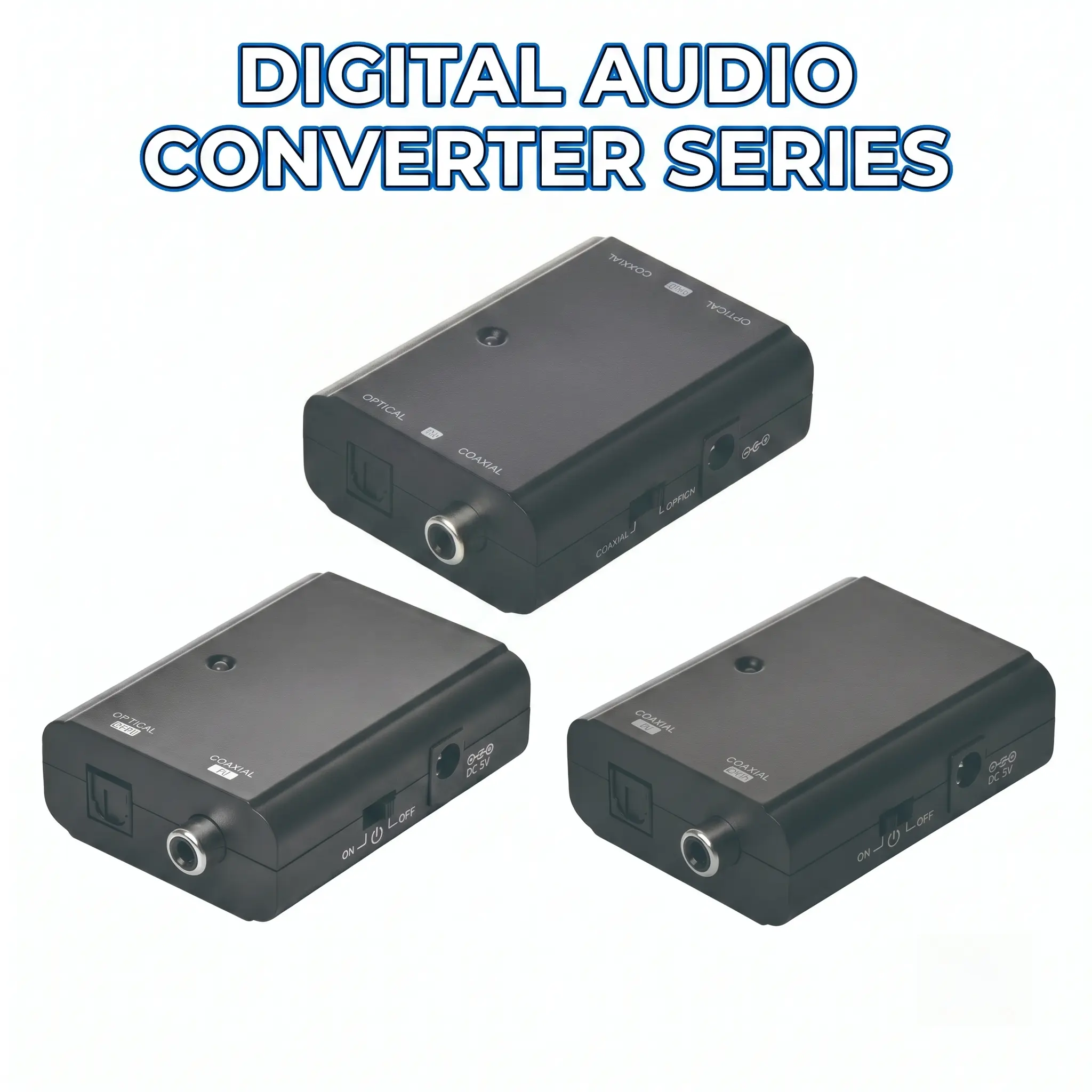 Digital Audio Converter Series, Coaxial to Toslink & Optical to Coaxial Bidirectional Audio Adapter, Support 192kHz 24-bit LPCM, Dolby Digital 5.1, DTS, Plug and Play for Smart TV, Soundbar, PS4, Xbox, Local Stock