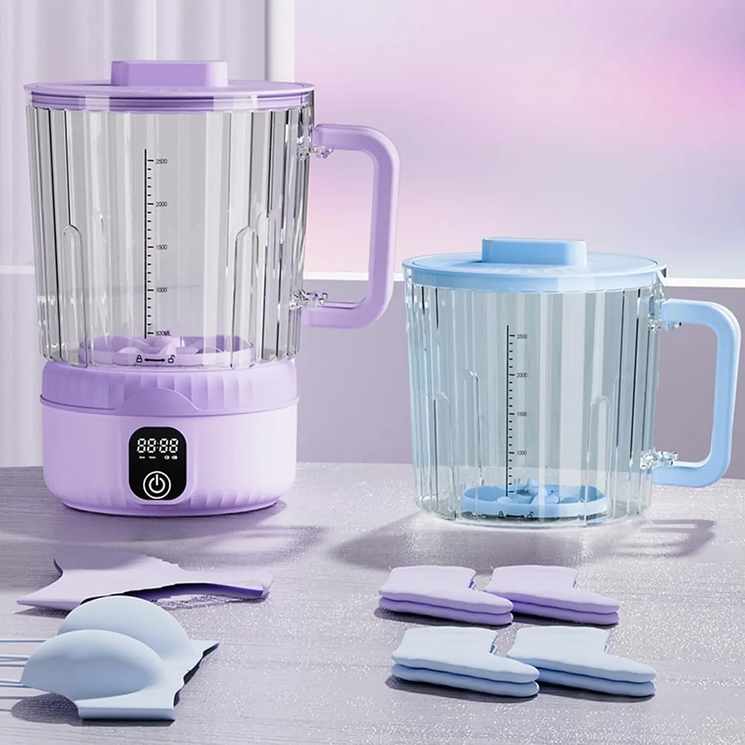 Portable 2.5L Dual Separate Bucket Mini Washing Machine - Cordless, Rechargeable, Comfortable Handle, 9*6in, Deep Clean, Easy to Move, Cross-Free Wash, for Dorms, Outdoor Travelers (Household Large Home Appliance)
