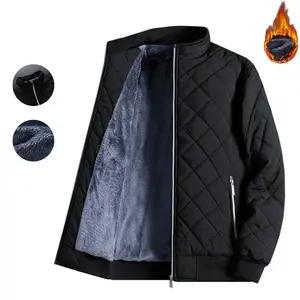 DIAMOND QUILTED ZIP UP JACKET – COZY BOMBER STYLE CASUAL COAT FOR COOL WEATHER