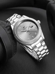 Men's Arabic numeral watch, Analog Quartz Watch, calendar night light design, suitable for daily use and gift selection, Steel Quartz Watch
