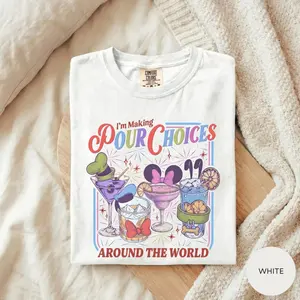 Retro Making Pour Choices Shirt, #Epcottt Drinking Around The World Tee, #Epcott World Tour Shirt, Theme Park Travel Gift SMNSZ