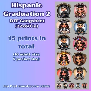 G4 Hispanic Graduation 2.0 transfers for shirts (15 images)