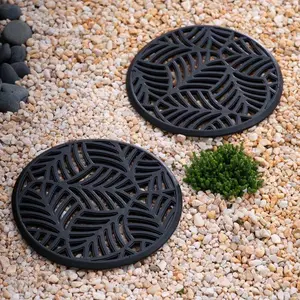 Rubber Leaf Stepping Stones, Set of 3