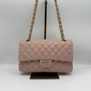 Pre-owned CHANEL HZ8 Classic Handbag (Medium CF) – Peach Pink, Gold Hardware, Glossy Lambskin70798