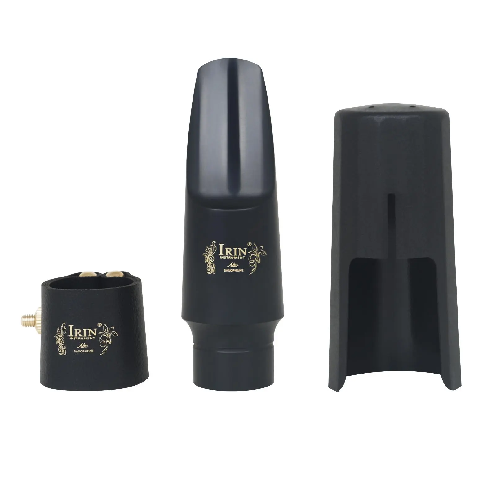 Iirn Alto Saxophone Mouthpiece Set, Includes Mouthpiece, Cap, and Pouch, Compact Size 2.2*8.9 Cm, Essential Saxophone Accessories, Portable Durable