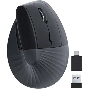 Ergonomic Vertical Mouse, Wireless Type C Rechargeable, Silent, Black, Right Handed, Mac/PC Compatible