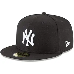 New Era New York Yankees Basic 59Fifty Fitted Cap Hat Black/White 11591127 (Size 7 3/8)