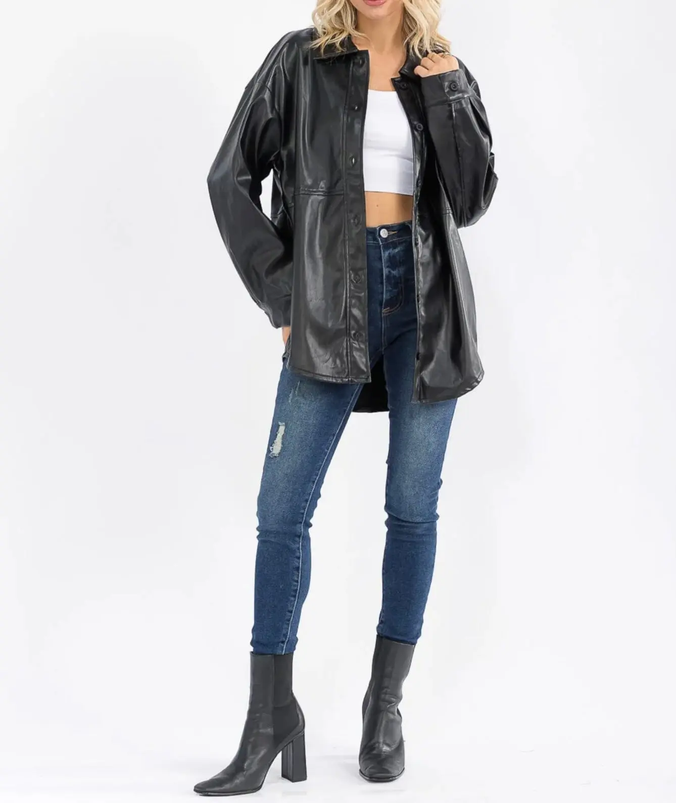 Seep UNIQLO】00s 【OLD Lether Shop TikTok - uniqlo jacket leather y2k Jacket ジャケット・アウター