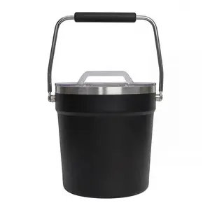 Garvee Double Wall Insulated Ice Bucket 4L - Stainless Steel Beverage Tub - Large Cooler Bin for Parties Home Bar Kitchen Wine Champagne Cocktails Outdoor Entertaining