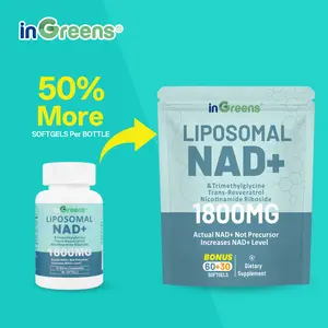 inGreens NAD+ Supplement 1800mg -Pure NAD Supplement -Energy and DNA Repair, Aging Defense, Brain Function -90Counts (45 Days)