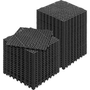 VEVOR Interlocking Tile 50PCS, Drainage Tiles 12" x 12" Splicing, Soft PVC Interlocking Drainage Floor Tiles, Non-Slip Drainage Holes for Restroom, Bathroom, Kitchen, Pool, Wet Areas