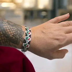 Handmade Macrame Red Flower Design Bracelet Cute Simple Design with Unique Patterns