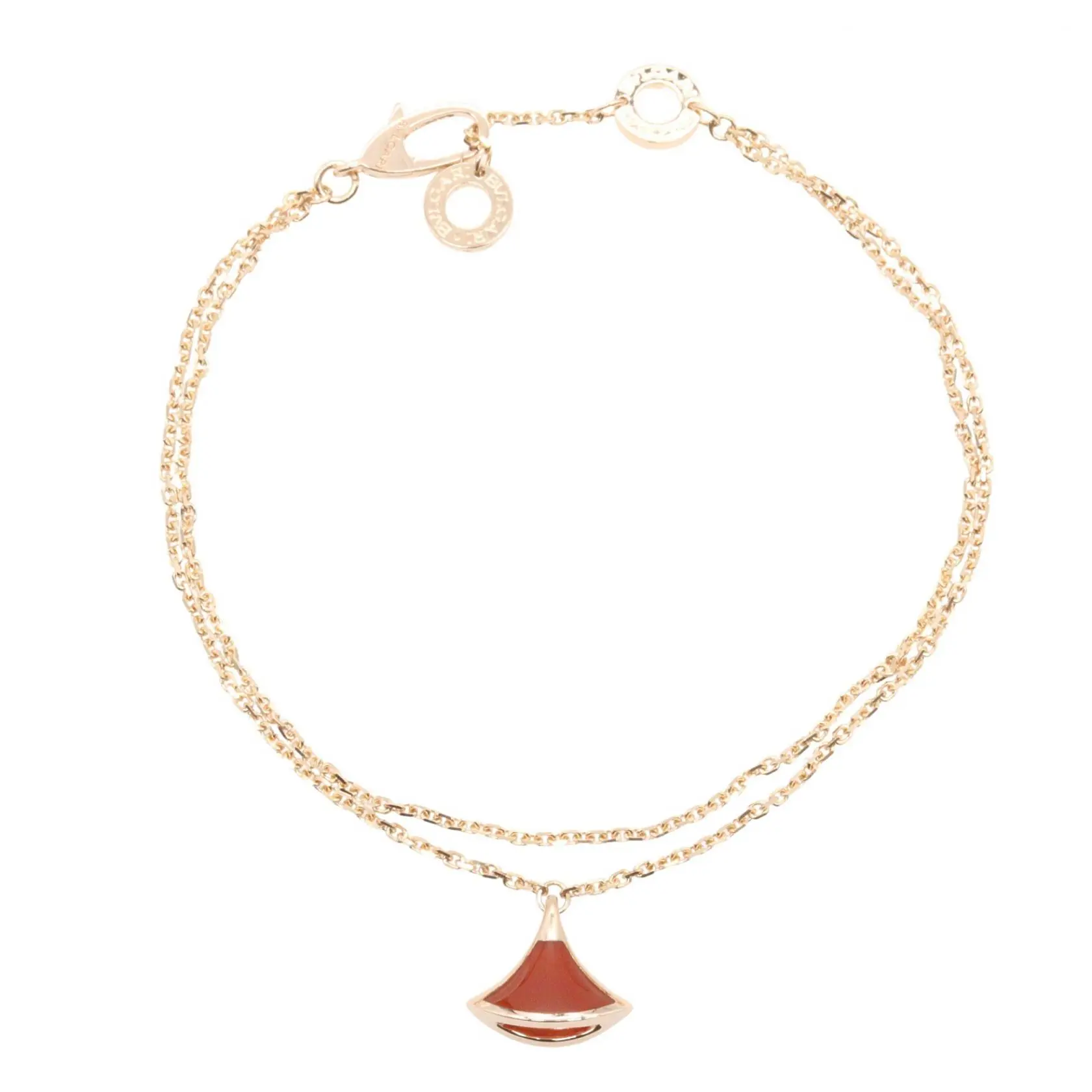 Pre-owned Bvlgari 18K Rose Gold (Au750) Small Leather Goods Diva Dream Au750 Bracelet