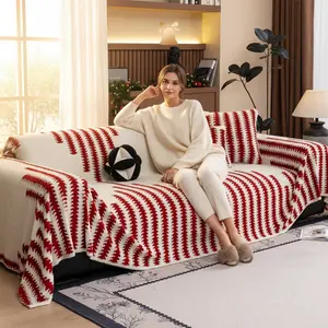 Christmas Sofa Blanket, Pet-Friendly Couch Cover, Washable Sofa Slipcover, Home Decor, Suitable for Armchairs and Sofas, Living Room and Bedroom