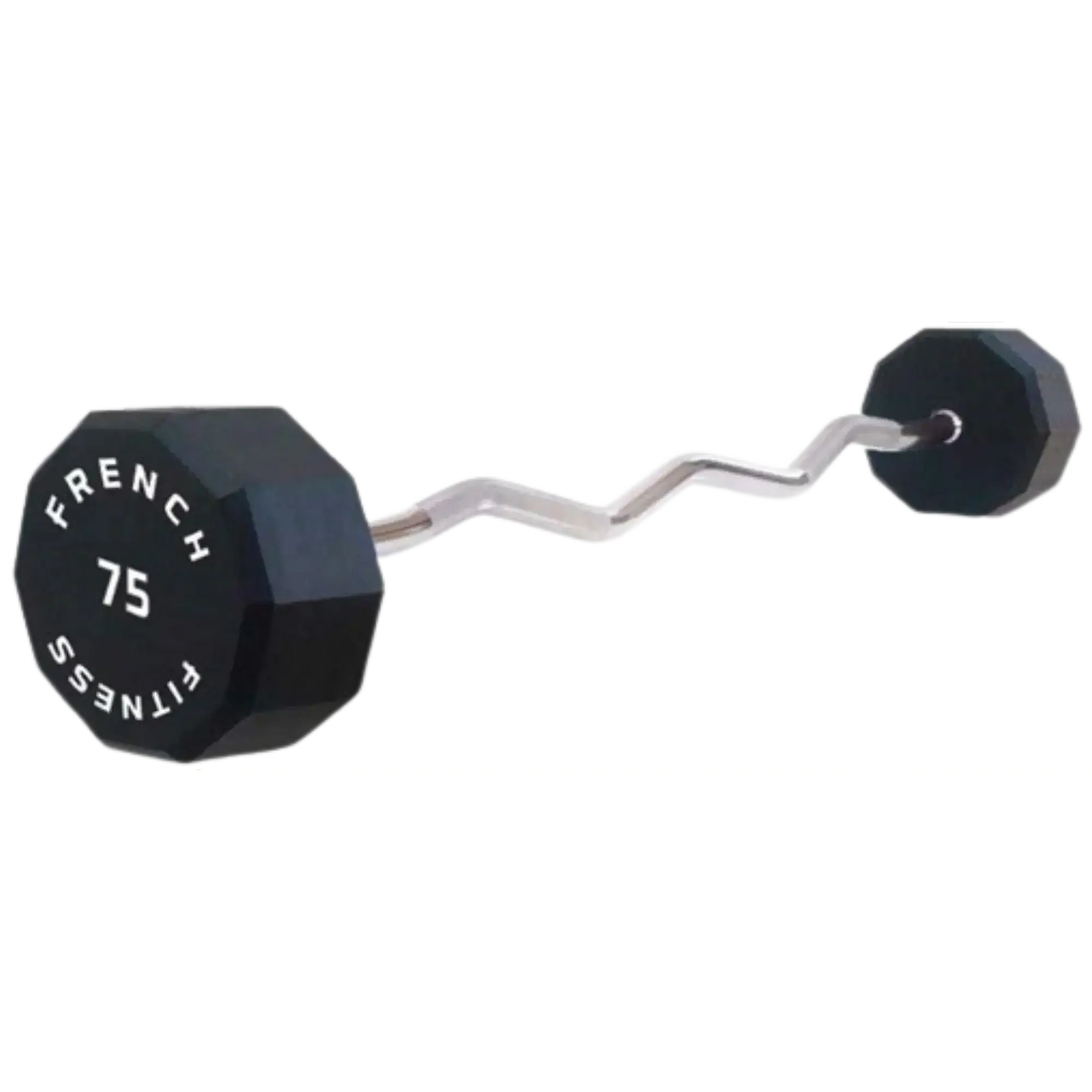 Urethane EZ Curl Barbell, 75 lbs Single Barbell Weight for Bicep Curl Weight Lifting and Muscle Strengthening, Barbell Weights