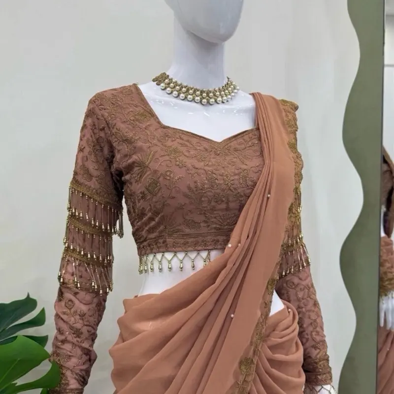 Ready to wear Saree with stick blouse