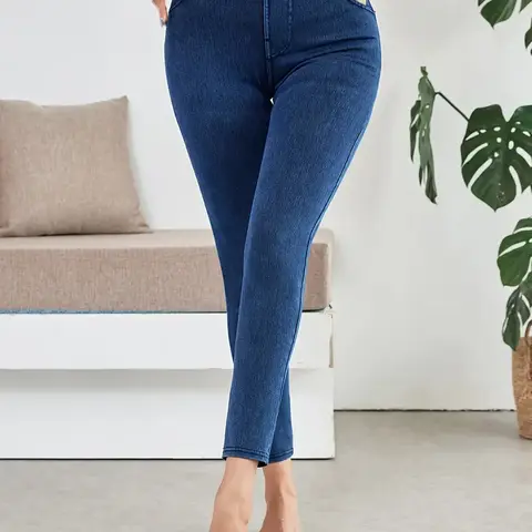 Women's High-Waisted Stretchy Soft Belt-Pocket 9-Point Skinny Bottoms, Slim-Fitting Lady's Thin Daily Cycling Joggers, Navy Blue Basic Sweatpants, Travel Essentials,outdoorfun