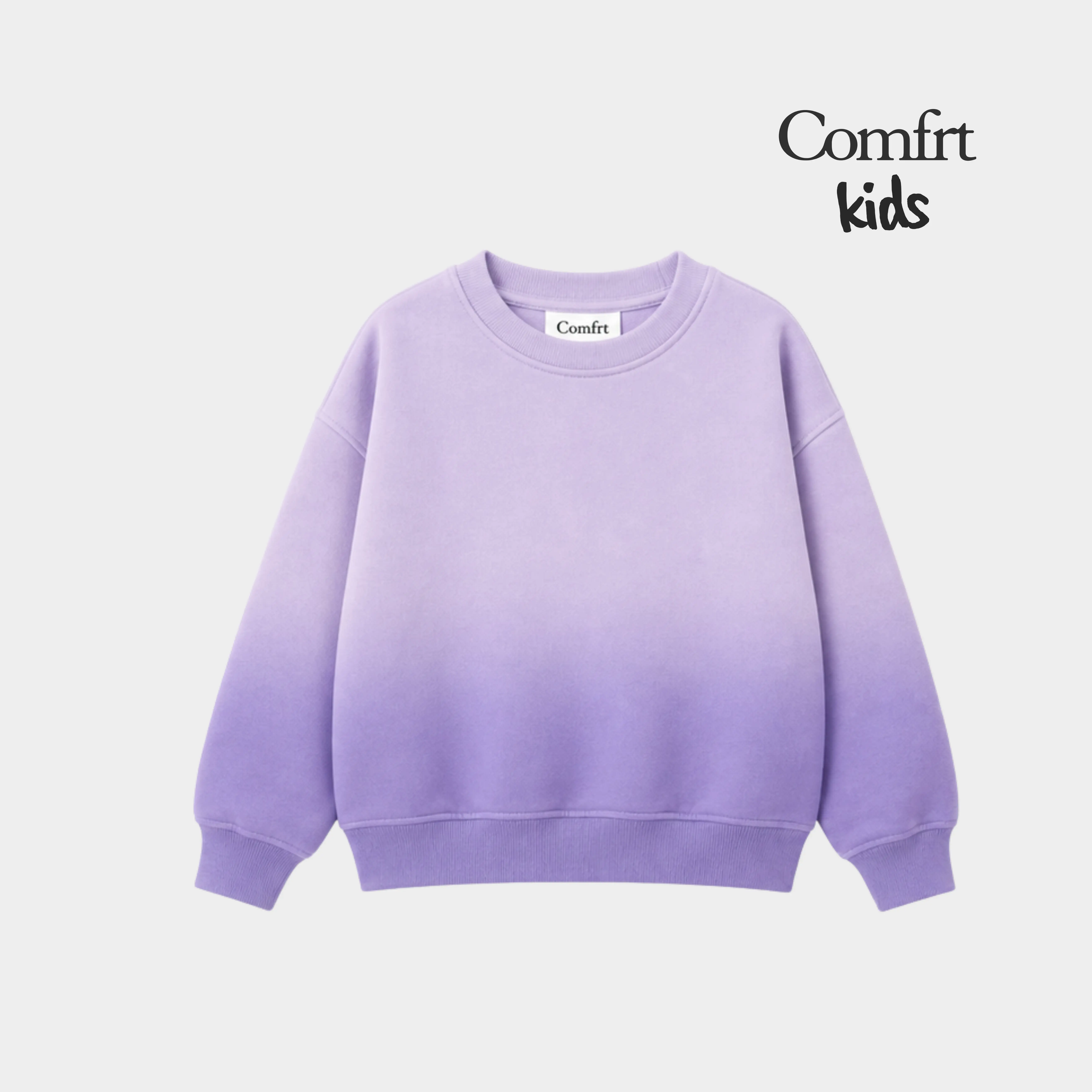 Comfrt | Sunwashed Kids Crew | 100% Cotton Garment Dyed Sun Faded Kids Cotton Crewneck Sweatshirt
