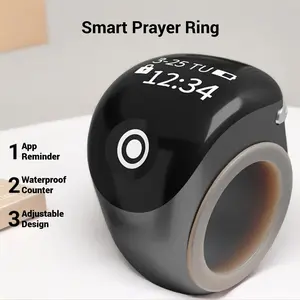 Smart Prayer Ring with Adjustable Band, Precision Anti-Slip, APP Reminder, Waterproof, Muslim Praying/islam Dedicated