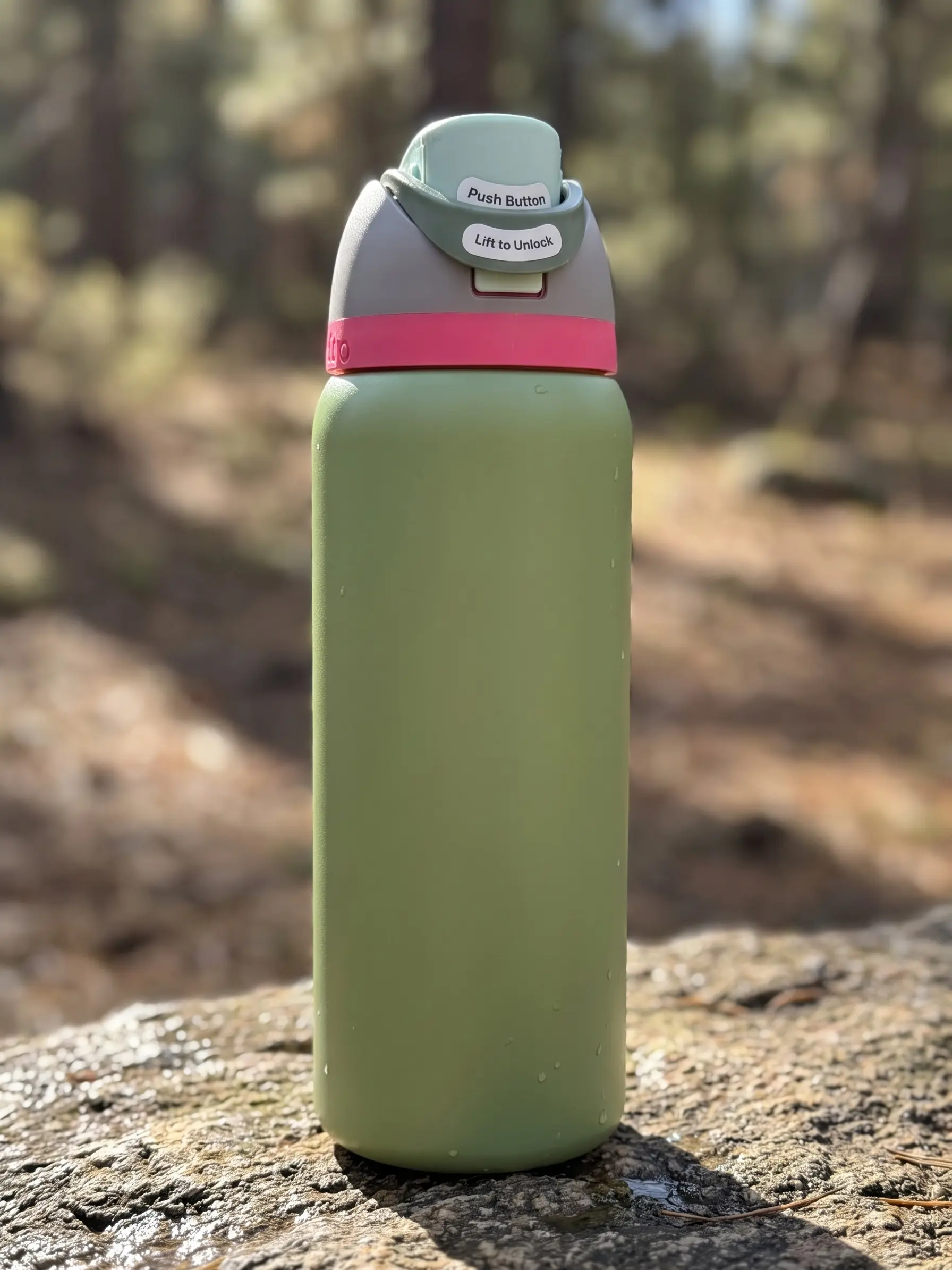Sage Green Flip-Straw Insulated Stainless Steel Water Bottle, Kitchenware Drinkware Flask, Flasks tumbler travel leak-proof eggstra freesip so utensil drinking owala