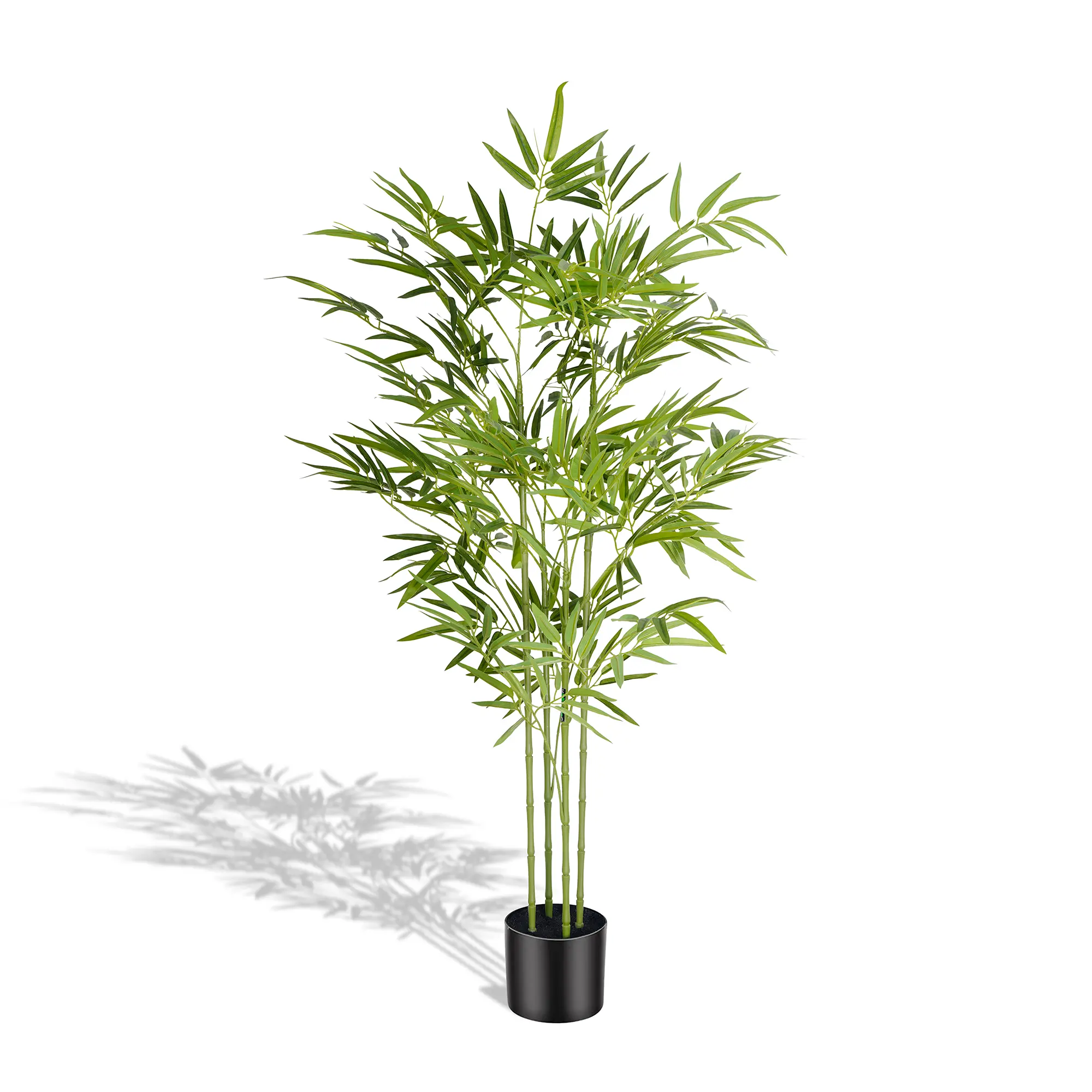 Lifelike 4/5/6FT Artificial Bamboo Plant UV Protected Faux Leaves No Pruning No Sunlight Required Indoor Outdoor Decorative Stems for Entryway Zen Garden Terrace Modern Home Office Accent