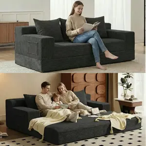 Winzoo 79" Cordurov Folding Sofa BedsOversize Convertible Futon Sofa Bed.Compression Boneless Floor Couch Sofas Be Living Room BedroomCompression Boneless Floor Couch Sofas living room bedroom lounge studio Loveseat boneless sectional couch tiktokshopspri