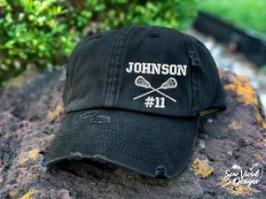 Lacrosse Mom Hat - Custom Name & Number | Women's Lacrosse Hat | Hockey Mom Baseball Cap | Custom Colors | Lacrosse Mom Gift | Gameday Hat | Game Day Clothing