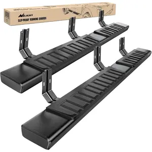 Nilight 6in Stainless Steel Black Running Boards - Nerf Bars, Car Accessories, Auto Parts Accessories for 1999-2016 Ford F250 F350 Super Duty Extended Cab (2 Full-Size Doors & 2 Half-Size Doors)