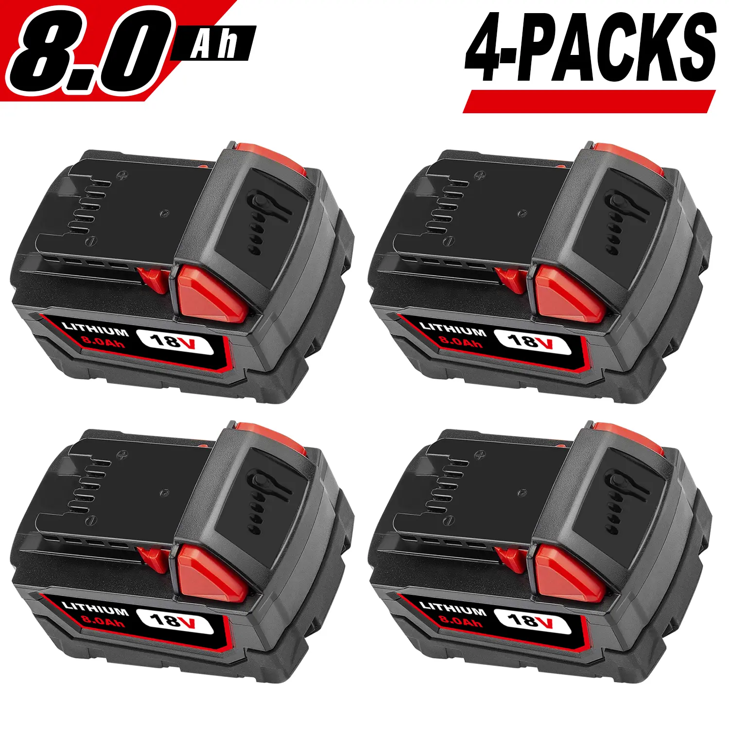 M18 18V 8.0Ah Lithium-Ion capacity Replacement Battery Cordless Tools Compatible with 48-11-1890/48-11-1850/48-11-1828/48-11-1820/ 48-11-1815/48-11-1865,Battery Pack