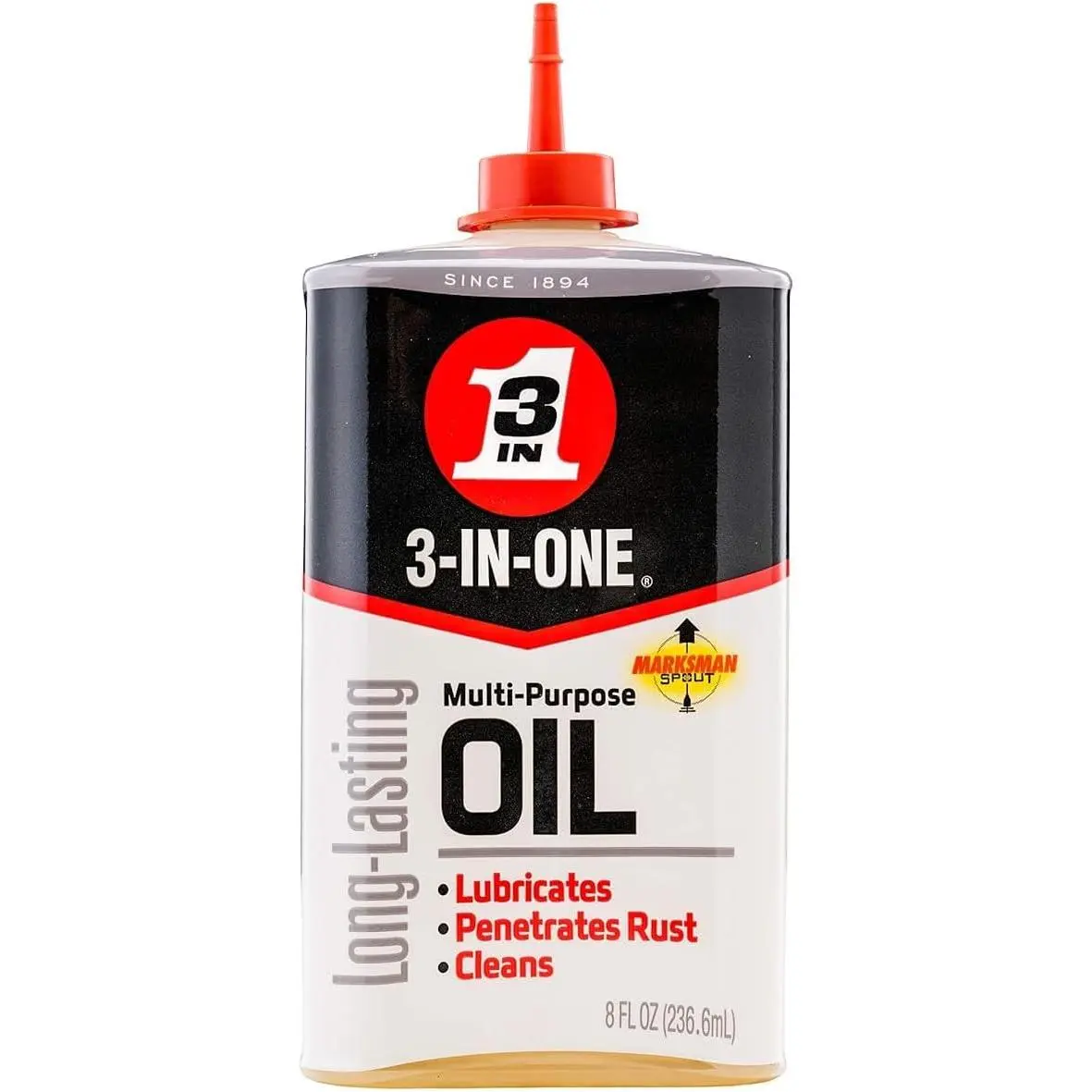 3-IN-1 Multi-Purpose Oil, 8 OZ Squeeze Bottle - Automotive & Motorcycle Engine Care Lubricant for Wheels, Tools, Rust Penetration, Cleaning & Protection