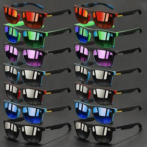 14 Pairs Classic Design Sporty Sunglasses with Mirrored Lens, UV Protection, Sports Cycling Sunglasses with Anti-Slip Temples, Summer Sports Sunglasses, Available in Multiple Colors, Cycling Shades, Biking Sunglasses