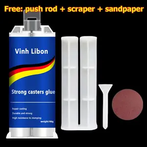 Strong Caster Glue 3.17oz 2 Part Epoxy Heavy Duty Weld for Metal Plastic Steel Ceramics Fiberglass Car Automotive Body Filler Putty