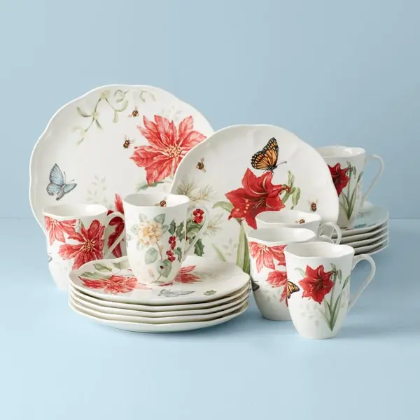 Lenox 880091 Butterfly Meadow Holiday Dinnerware Set, 18 Piece