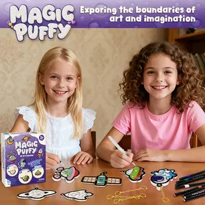 [buy one get one free!] Magic Puffy 3D Art Kit Aqua Puffs Mess-Free Fun Magical Craft Activity Travel Toys DIY Decor Creative Gifts for Girls & Boys Ages 4 to 10 tiktokshopspringglowup summervibes Art Kit For Kids Easy Art Projects,summerwins summerwins