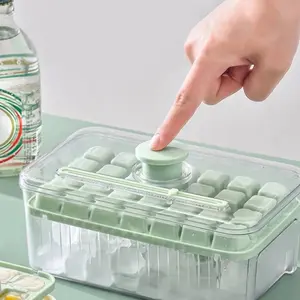 Press Type Ice Cube Ice Box Refrigerator Ice Cube Artifact Silicone Mold With Cover, Household Sealed Ice Maker Camping