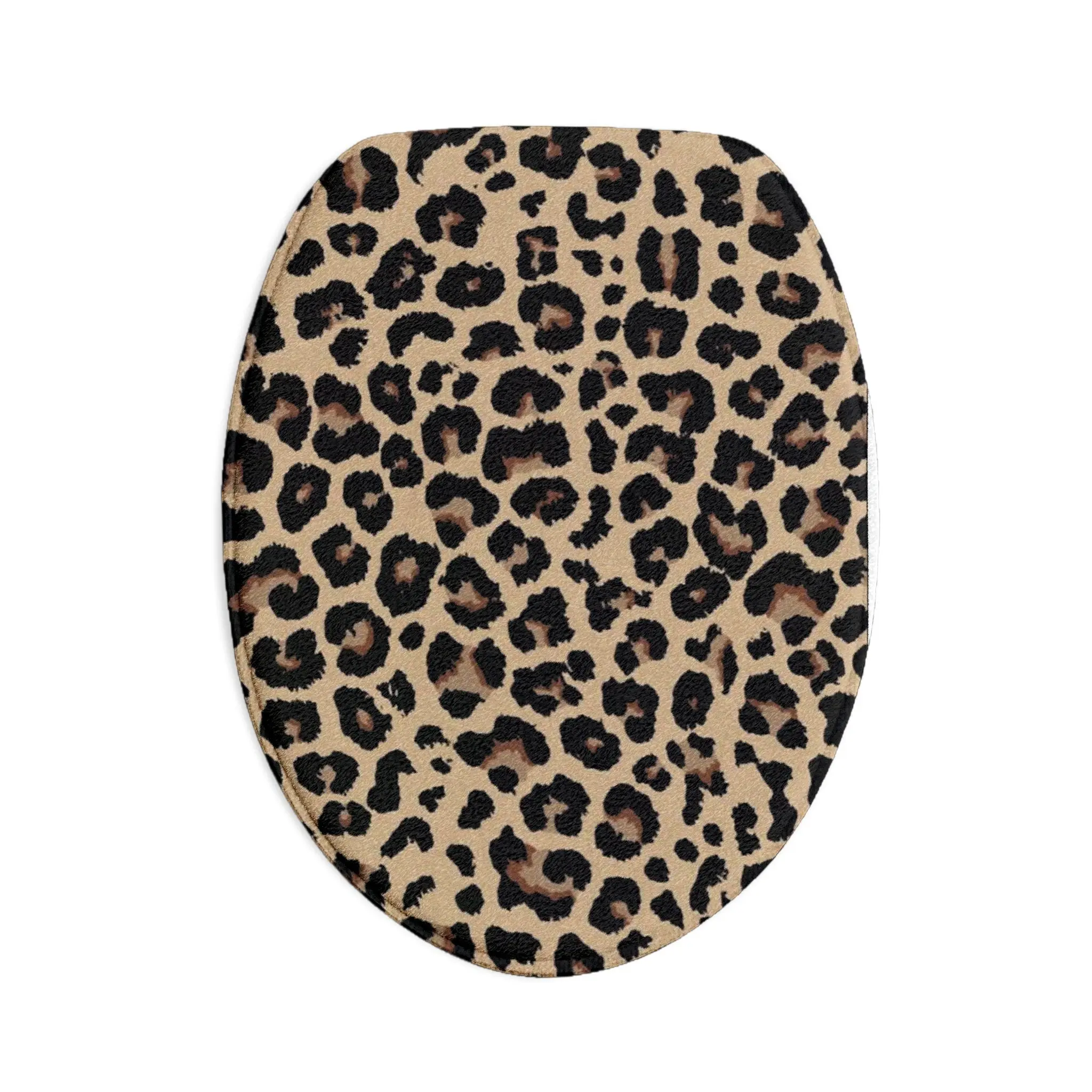 Leopard Print Bath Mat Set — 3-Piece Animal Print Bathroom Rugs