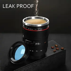1pc Camera Lens Coffee Mug with Leak-Proof Lid - Insulated Leakproof Tumbler - Perfect Gift for Photographers