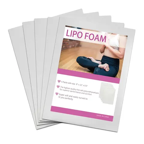 Lipo Foam Boards, 4-Pack 8"x11" BBL Foam Pads for Post-Liposuction Recovery, Easy to Trim for Thighs, Compatible with Compression Garments & Faja Body Shapers