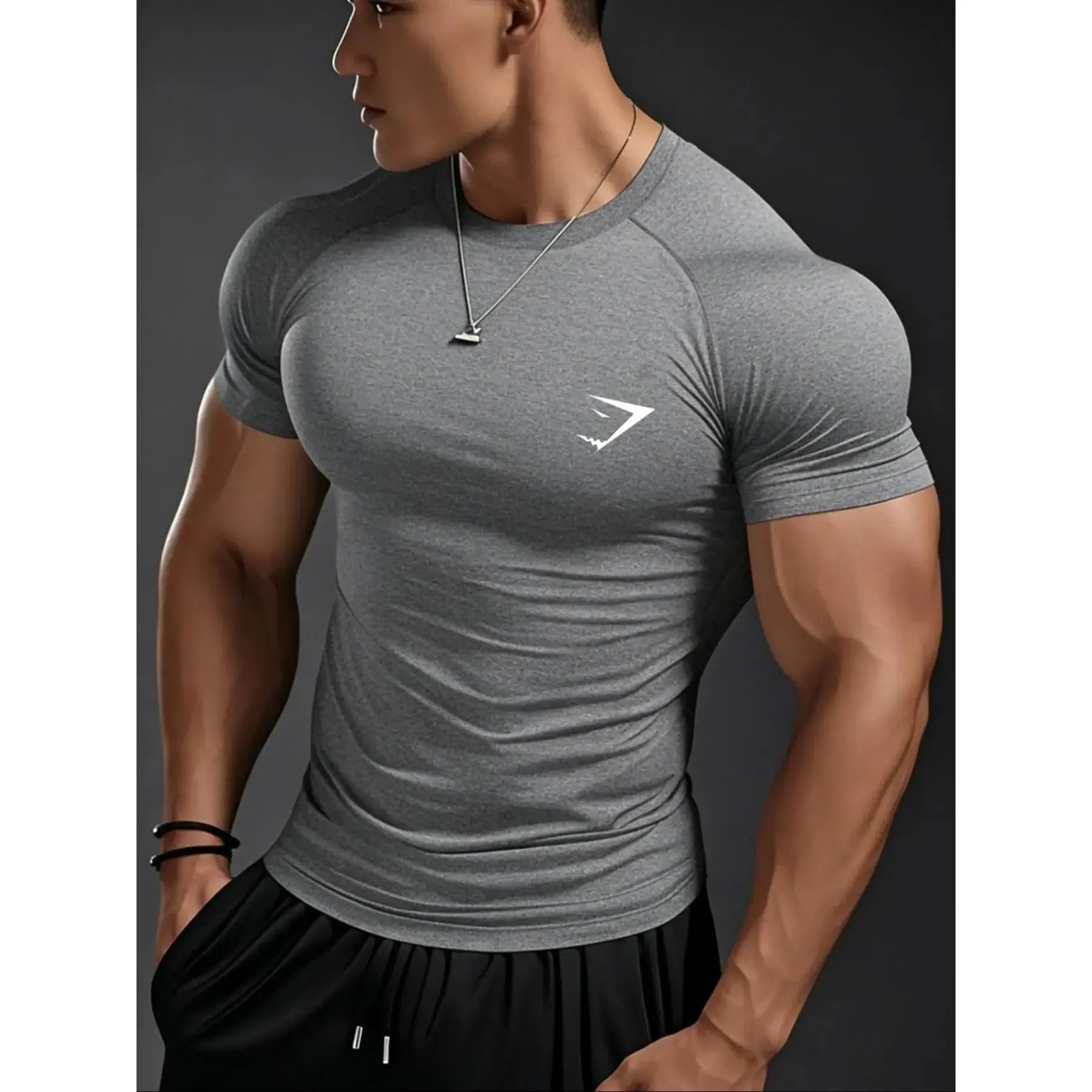 Men's Printed Quick-Dry Breathable Sports Short Sleeve T-Shirt, Ideal for Gym, Running, Outdoor Activities, Fashion Casual Fitness Tee