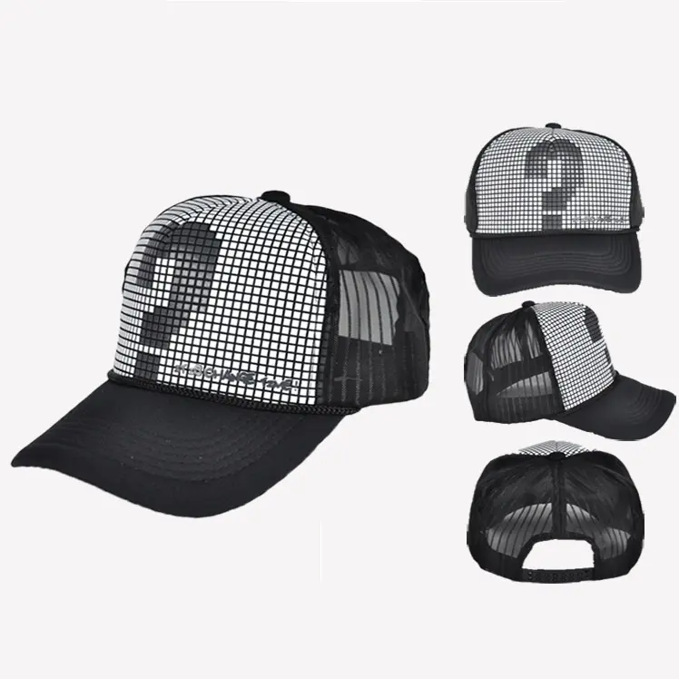 Cartoon Question Mark Hip Hop Mesh Duck Tongue Hat - Funny, Cartoon Motif, Casual, Cool Graphic, Adjustable Conical Crown Free-Size Baseball Cap, Funny Hat, Cartoon Motif Hats