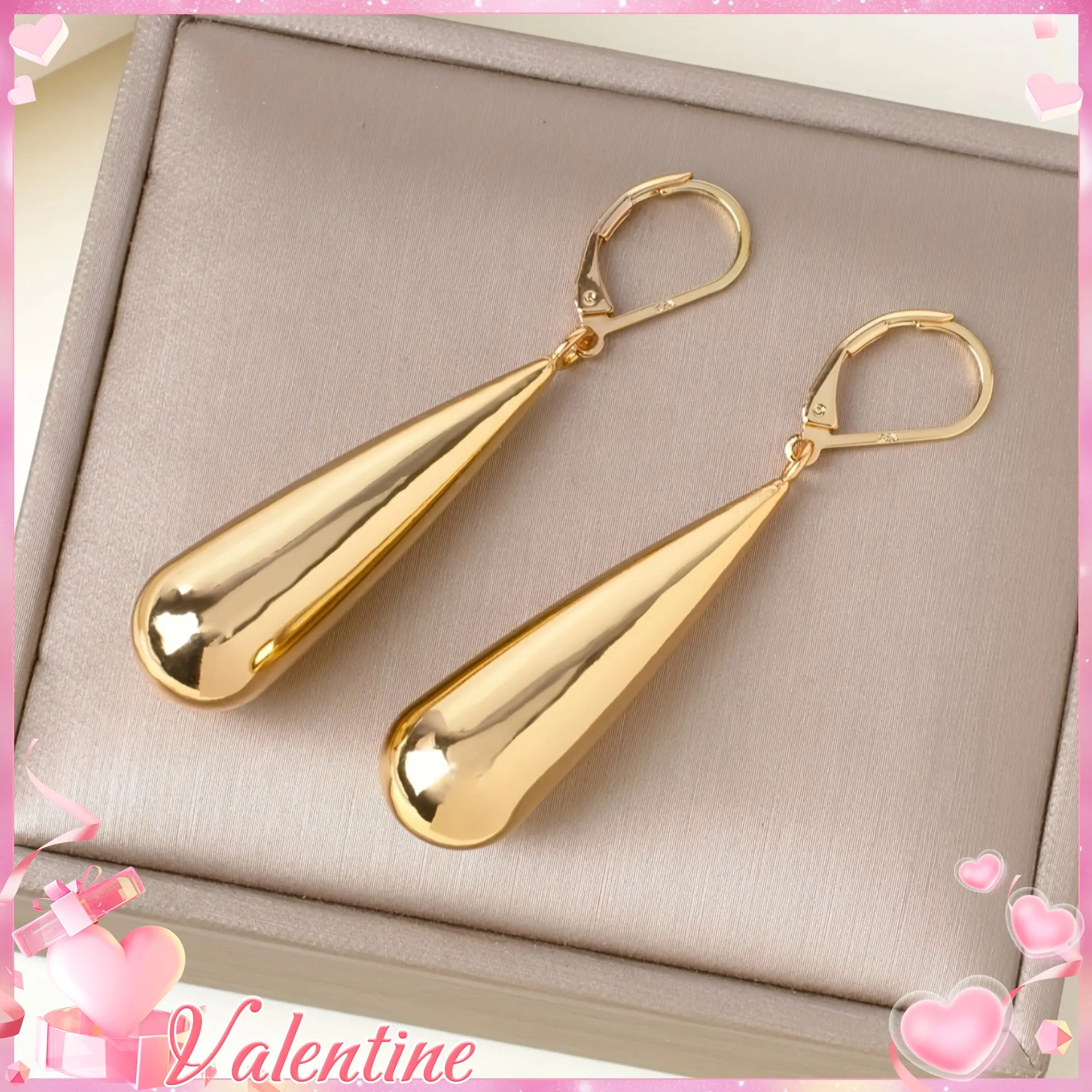 Women's 2pcs/Set 18K Gold-Plated Copper Long Water Drop Earrings - Minimalist Elegant, Anti-Allergy, Suitable for Everyday Wear, Wedding, Ideal Fashion Gift