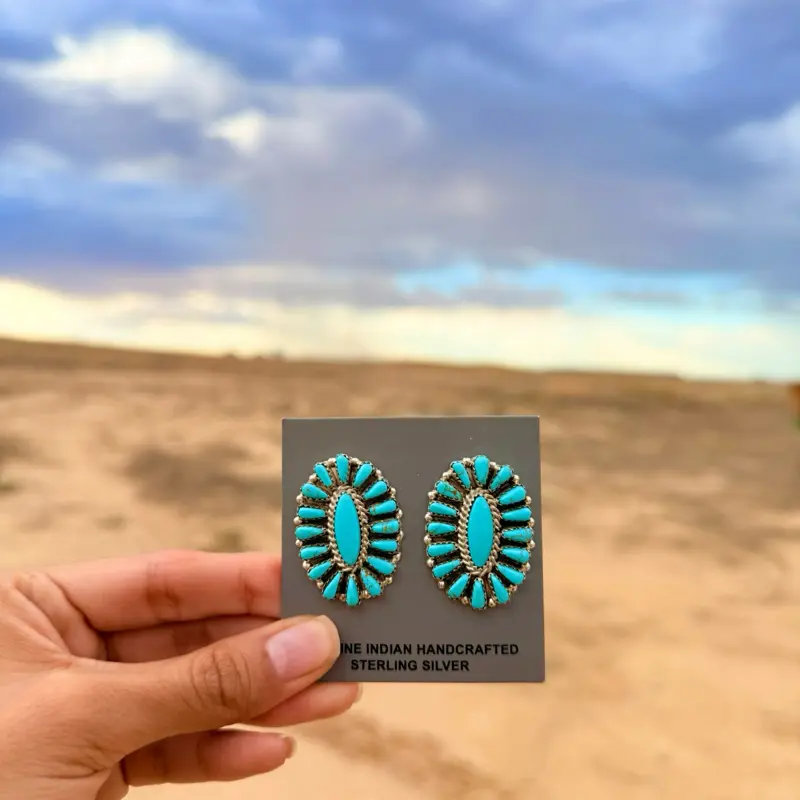 Turquoise cluster earrings