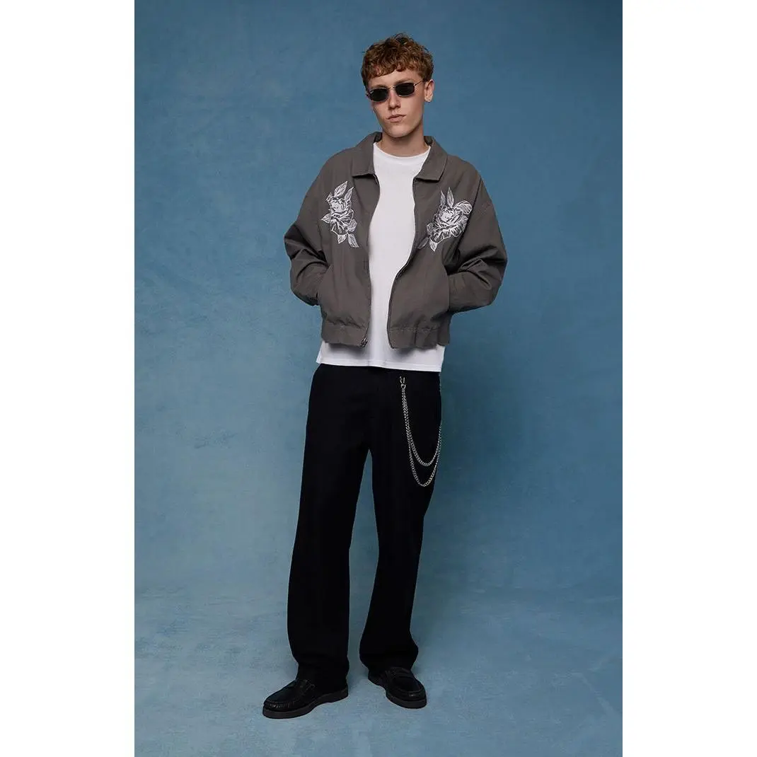 Pacsun Men's Black Straight Leg Linen Pants