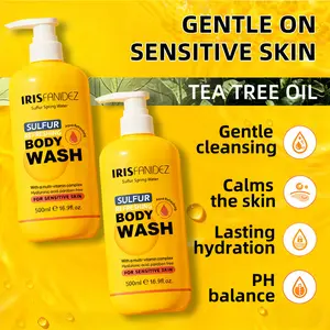 Body Wash Gentle Odor Control for Sensitive Skin  –Liquid soap,Sulfur, Ectoin & Triple Hyaluronic Acid for Soothing, Hydrating, Brightening & Skin Barrier Support – Thermal Water Spa Body Cleanse- with Tea Tree oils#IRISFANIDEZ#