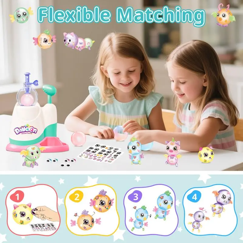 Squishy toys, DIY sticky balloons (with pump), reusable decorations, model bouncy balloon kits, 195-piece set, suitable for fun party activities/gifts for toddler boys and girls