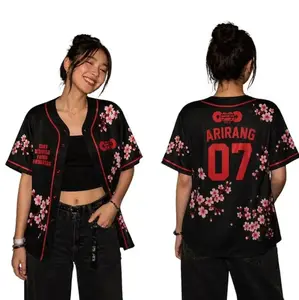 Custom Bangtan Baseball Jersey Arirang, Kpop Gift for Bangtan Fans, V-neck Bangtan Shirt, Bangtan World Tour 2026 Merch Army Jersey