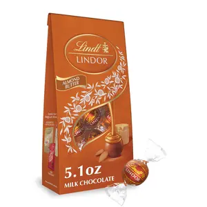 Lindt LINDOR Almond Butter Milk Chocolate Candy Truffles, Milk Chocolate With Almond Butter, 5.1 oz. Bag Snack Bonbon